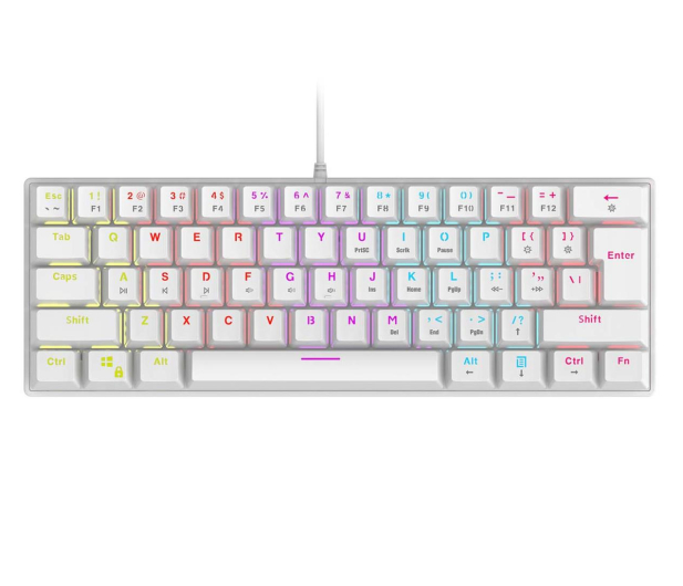 Rampage PLOWER K60 WHITE Blue Switch - 1314859 - zdjęcie 2